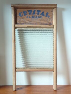 Vintage Wooden Crystal Cascade Washboard Columbus Ohio Advertising